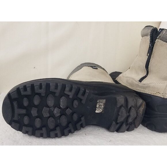 Due North beige suede insulated boot women's 10 low calf comfortemp rubber sole - Picture 4 of 9